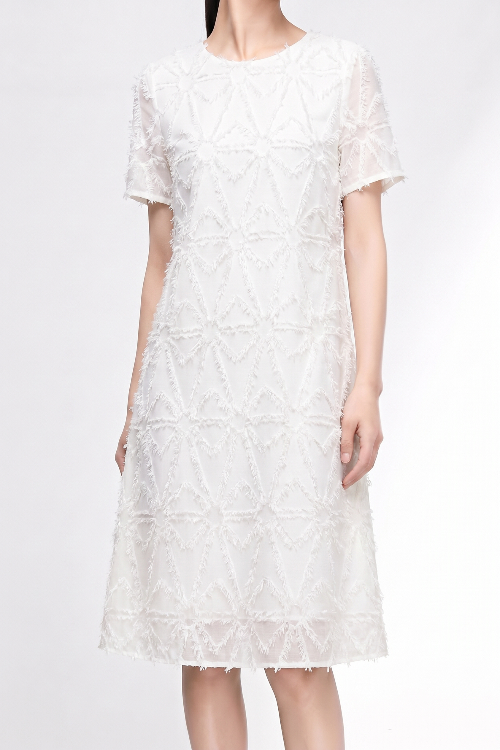 Chic Jacquard Shoulder Detail Dress - liwisi