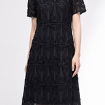 Chic Jacquard Shoulder Detail Dress - liwisi