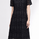 Chic Jacquard Shoulder Detail Dress - liwisi