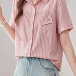 Casual Striped Patchwork Shirt - liwisi