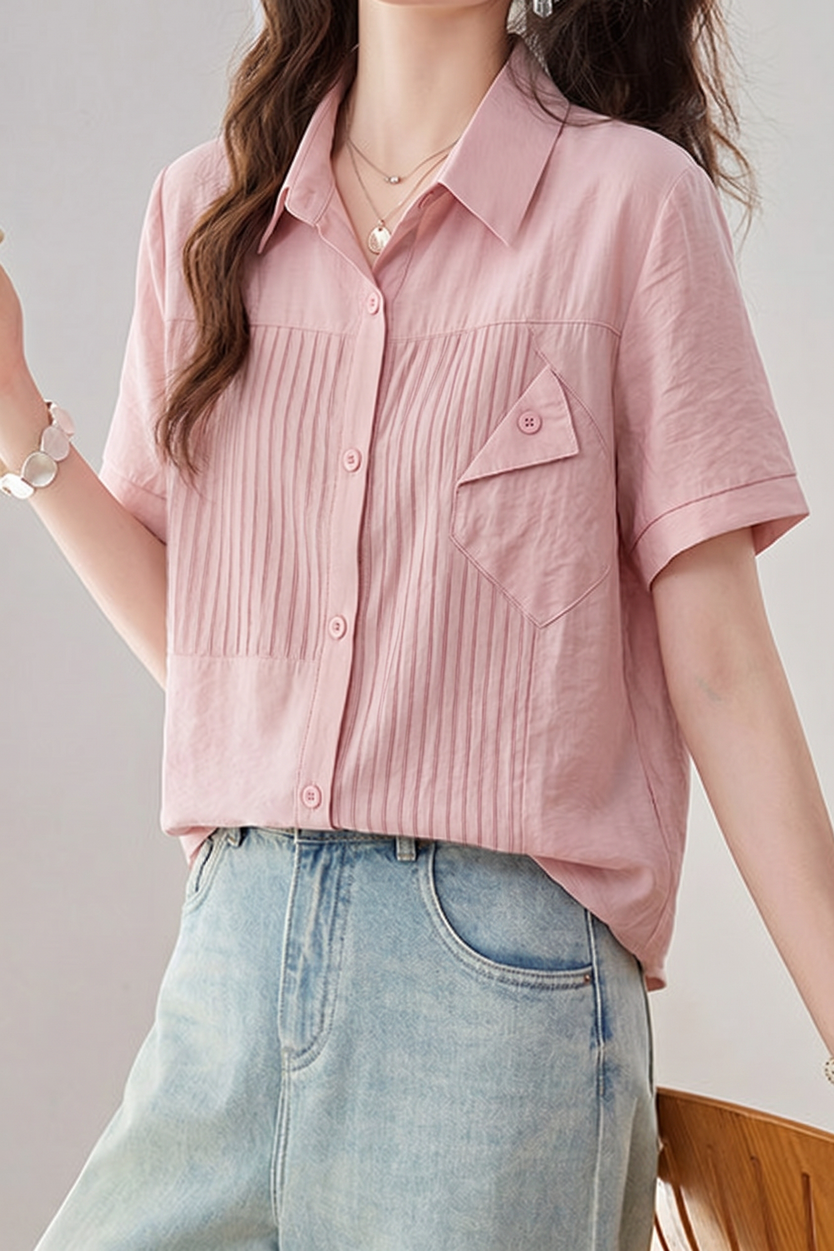 Casual Striped Patchwork Shirt - liwisi