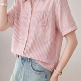 Casual Striped Patchwork Shirt - liwisi