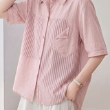 Casual Striped Patchwork Shirt - liwisi