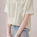 Casual Striped Patchwork Shirt - liwisi