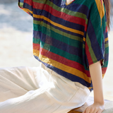 Vintage Batwing Sleeve V Neck Cape Top - liwisi