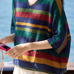 Vintage Batwing Sleeve V Neck Cape Top - liwisi