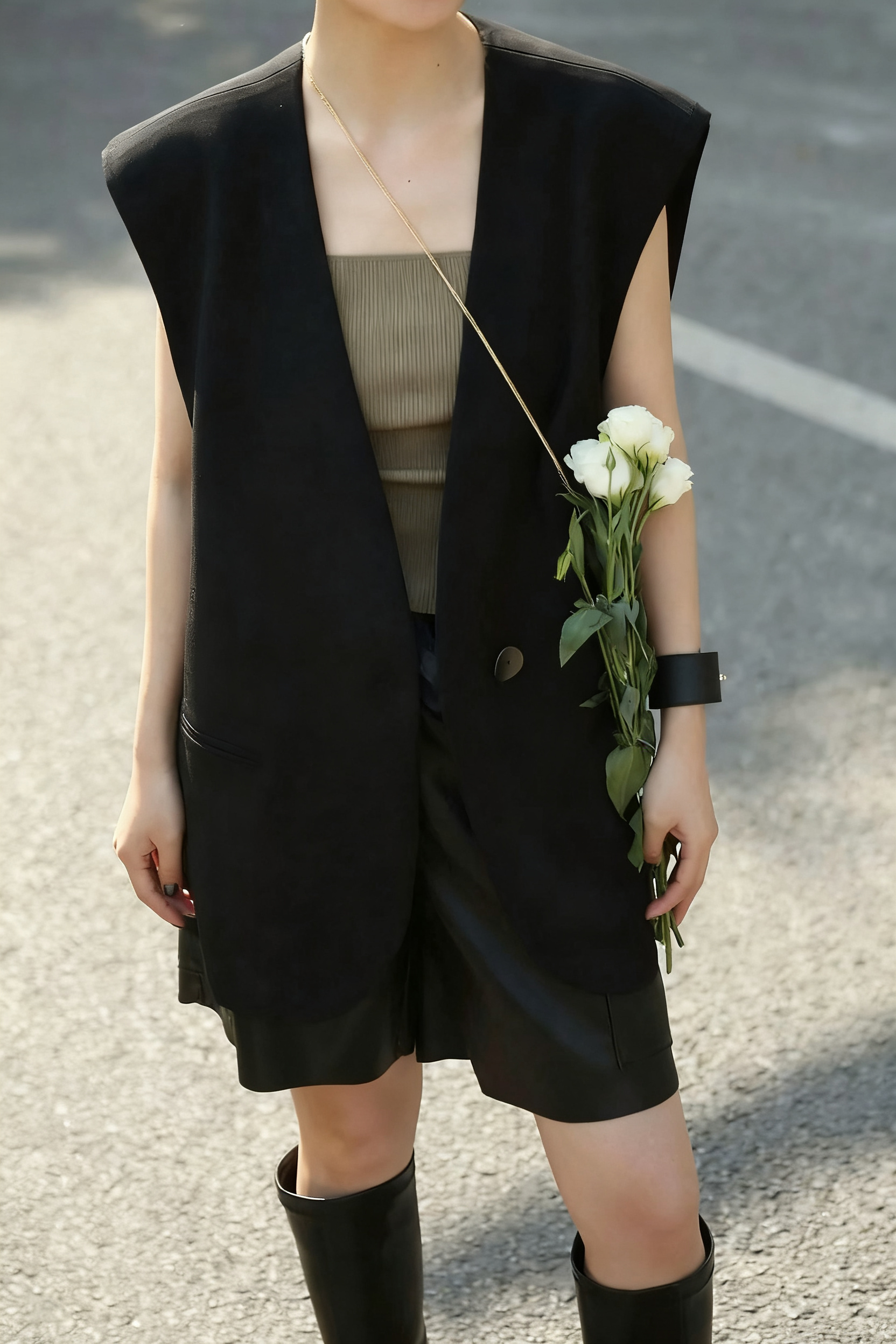 French Relaxed Business Vest Blazer