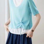 Elegant Fake Two-Piece Layered Knit Sweater - liwisi