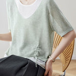 Elegant Fake Two-Piece Layered Knit Sweater - liwisi