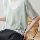 Elegant Fake Two-Piece Layered Knit Sweater - liwisi