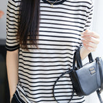 Elegant Color Block Striped Round Neck Knit Sweater - liwisi