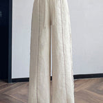 Casual Linen Lace High Waist Wide Leg Pants - liwisi