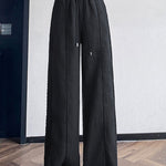 Casual Linen Lace High Waist Wide Leg Pants - liwisi
