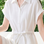 Casual Commuter Tie Waist Shirt - liwisi