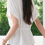 Casual Commuter Tie Waist Shirt - liwisi