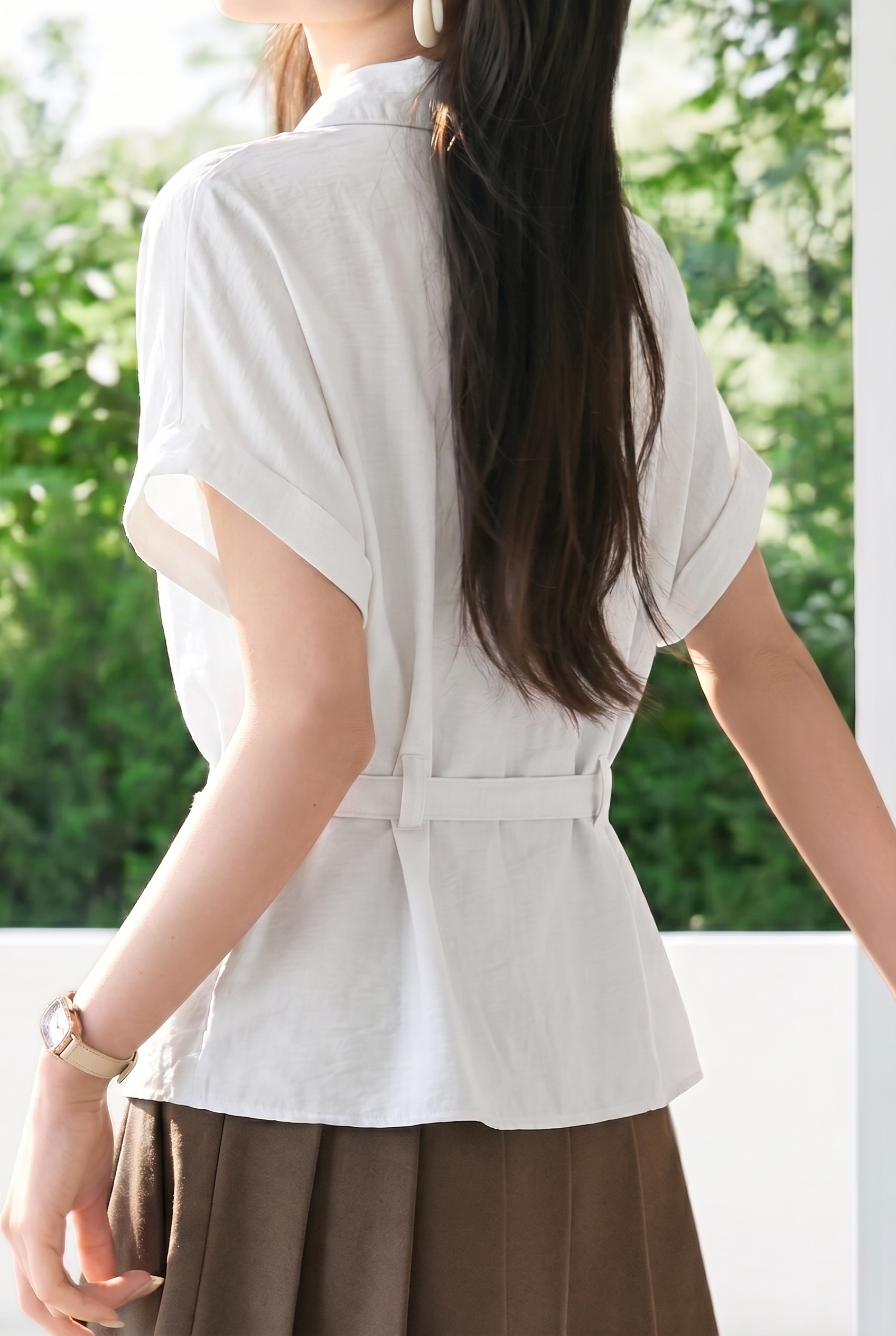 Casual Commuter Tie Waist Shirt - liwisi