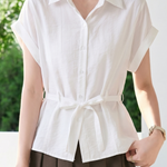 Casual Commuter Tie Waist Shirt - liwisi