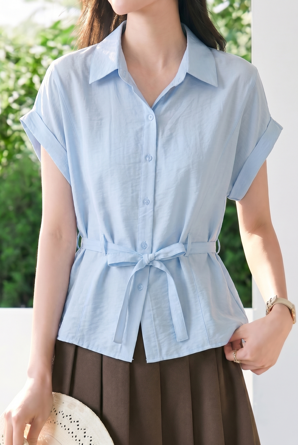 Casual Commuter Tie Waist Shirt - liwisi