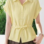 Casual Commuter Tie Waist Shirt - liwisi
