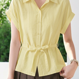 Casual Commuter Tie Waist Shirt - liwisi