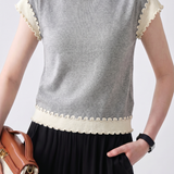 Elegant Color Block Spliced T-Shirt - liwisi