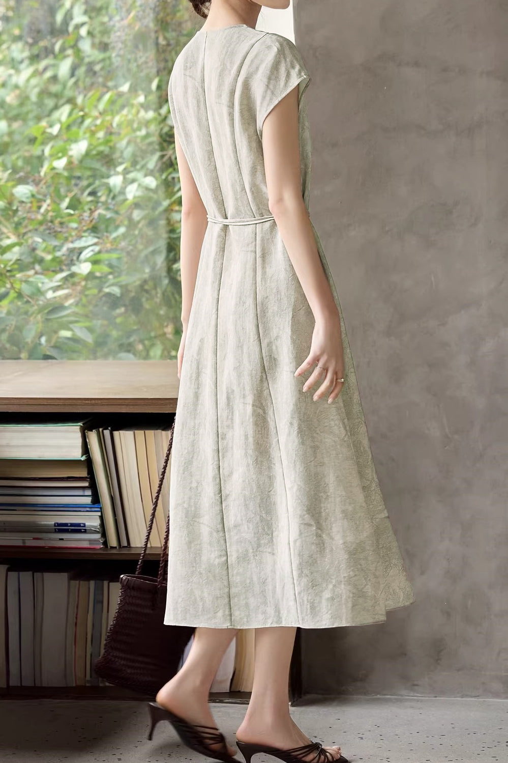 Elegant Commuter Waist Tie Dress - liwisi