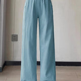 Casual Denim High Waist Straight Leg Pants - liwisi
