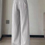 Casual Denim High Waist Straight Leg Pants - liwisi