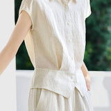 Light Commuter Ruched Waist Shirt - liwisi