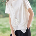 Casual Twist Fake Two-Piece T-Shirt - liwisi