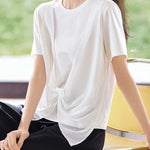 Casual Twist Fake Two-Piece T-Shirt - liwisi