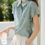 Elegant Commuter Folded Drop Shoulder Printed Shirt - liwisi
