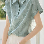 Elegant Commuter Folded Drop Shoulder Printed Shirt - liwisi