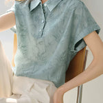 Elegant Commuter Folded Drop Shoulder Printed Shirt - liwisi