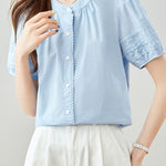 Elegant Commuter Lace Trim Shirt - liwisi
