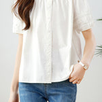 Elegant Commuter Lace Trim Shirt - liwisi
