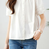 Elegant Commuter Lace Trim Shirt - liwisi