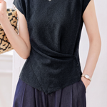 Elegant Irregular Hem Waist Slimming Top - liwisi