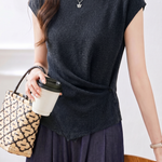 Elegant Irregular Hem Waist Slimming Top - liwisi