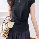 Elegant Irregular Hem Waist Slimming Top - liwisi