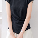 Elegant Irregular Hem Waist Slimming Top - liwisi