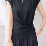 Elegant Irregular Hem Waist Slimming Top - liwisi