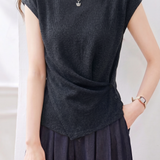Elegant Irregular Hem Waist Slimming Top - liwisi