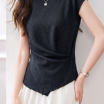 Elegant Irregular Hem Waist Slimming Top - liwisi