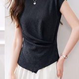 Elegant Irregular Hem Waist Slimming Top - liwisi