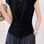 Elegant Irregular Hem Waist Slimming Top - liwisi