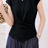 Elegant Irregular Hem Waist Slimming Top - liwisi