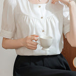 Elegant Commuter French Square Neck Shirt - liwisi