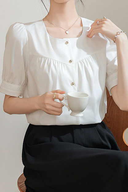 Elegant Commuter French Square Neck Shirt - liwisi