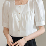 Elegant Commuter French Square Neck Shirt - liwisi